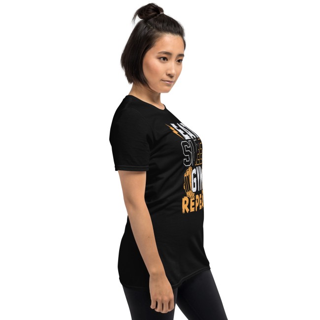 T-shirt Musculation Eat Sleep Gym Repeat - Design Muscu Motivation - Coton Softstyle (2)