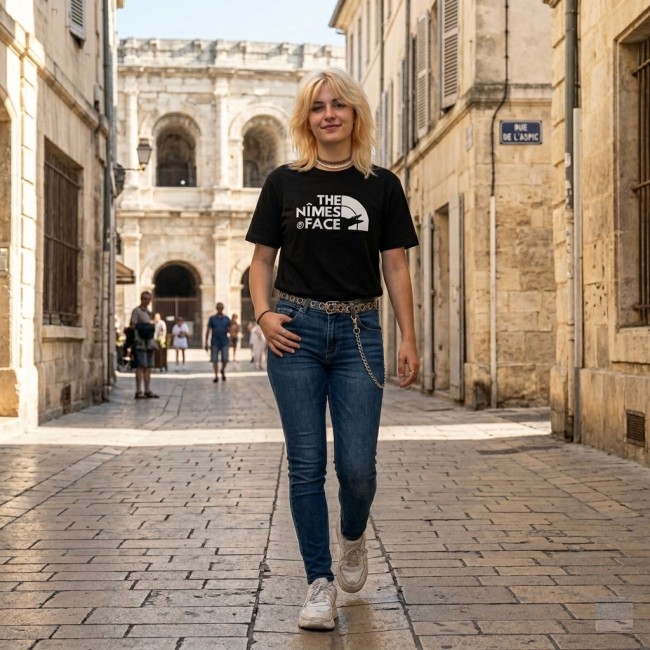 T-shirt Personnalisé Nîmes The Nimes Face - Softstyle noir (3)