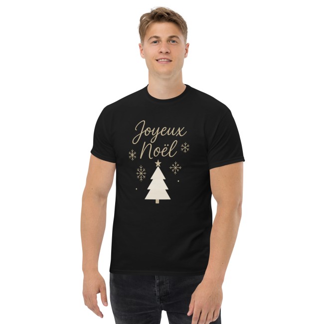 T-shirt Noël Personnalisé Minimaliste 100% Coton – Design Joyeux Noël Moderne (2)