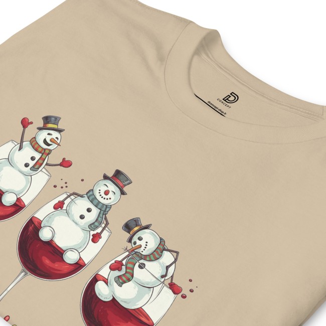 T-Shirt Noël Drink Drank Drunk . Bonhommes de Neige Fun . Pull Unisexe Hiver . Idée Cadeau Noël Originale (3)