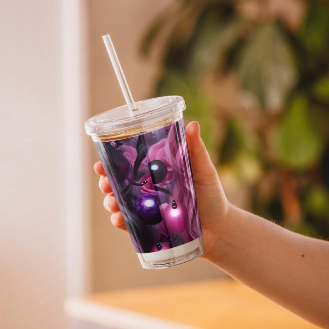 Tumbler “Gothic Pop” – Gobelet double paroi avec paille réutilisable (3)