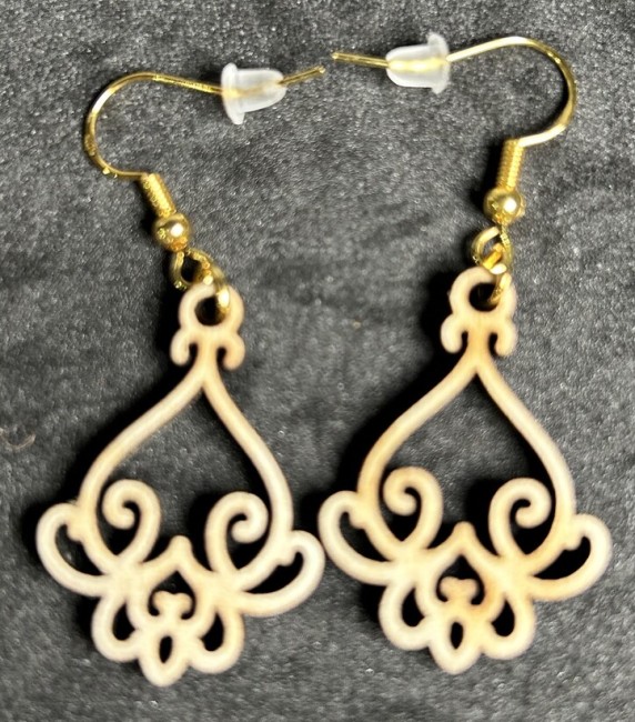 Boucle d'oreille en bois artisanale - Fermoir plaqué or ou argent Paire de boucles d'oreilles rondes en bois,.