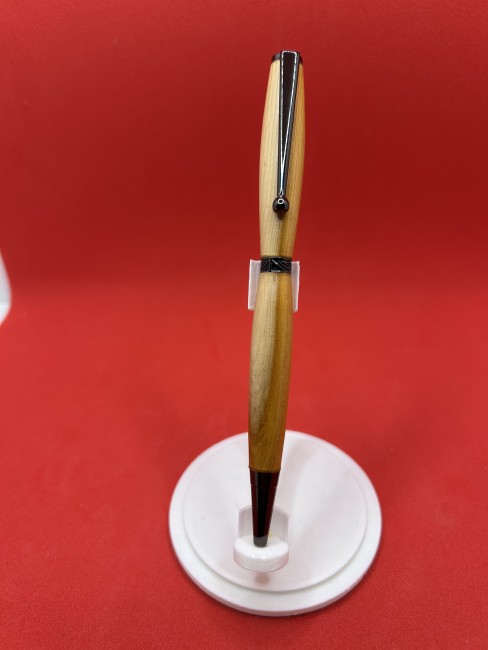 Stylo à bille artisanal en bois d'aubépine centenaire fabriqué en France