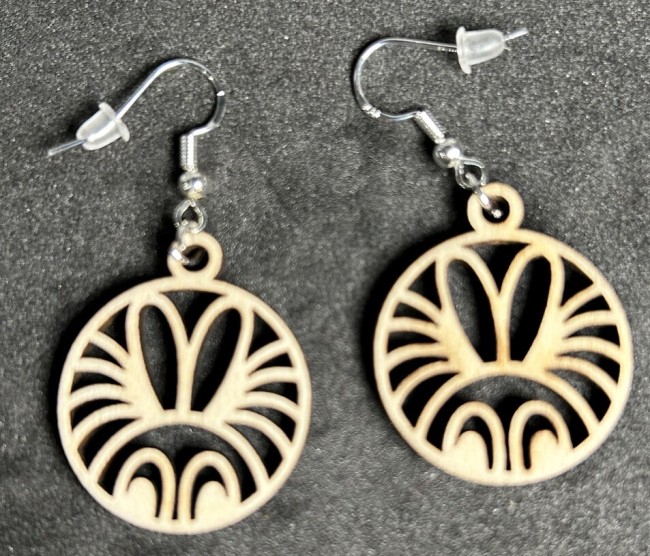 Boucle d'oreille en bois fait main - Matériaux durables. Paire de boucles d'oreilles circulaires en bois, artisanales.