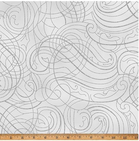 Tissu Hoffman Metallic Christmas Wish Light Grey Silver Y7824674S