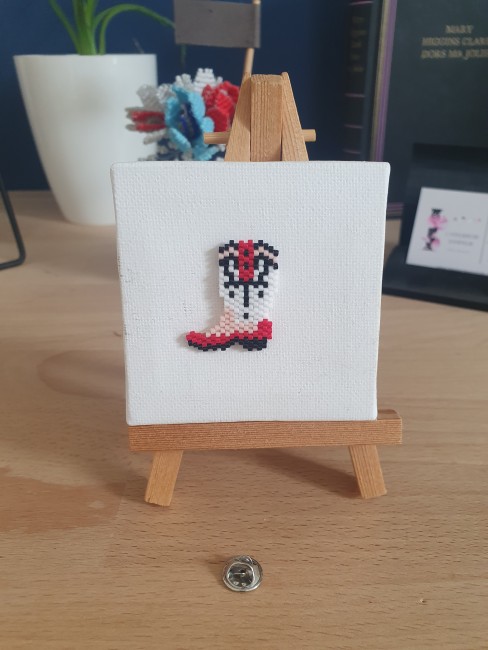 Pin's botte de cowboy tissage perles miyuki