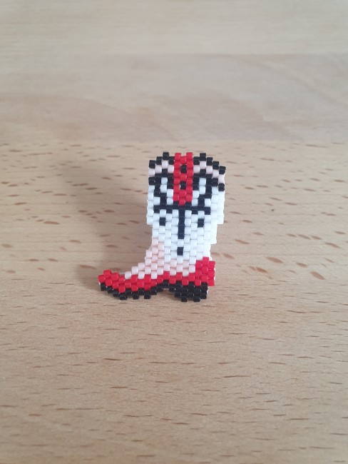 Botte de cowboy - pin's ou aimant - tissage fait main en perles Miyuki