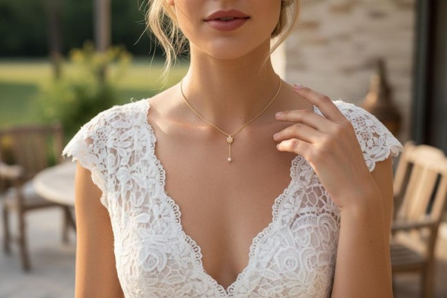 Collier de mariée or - collier feuille avec strass doré  - bijou de dos nu avec chaîne en acier or - accessoire de mariage nature