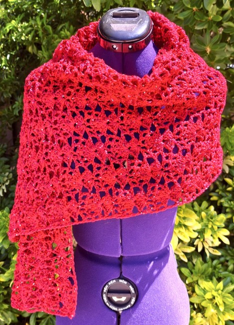 Étole dentelle au crochet, châle rectangle fait main, cape...