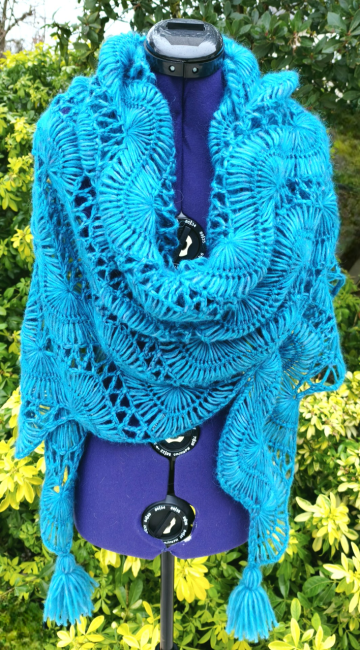 Châle crochet dentelle, étole en alpaga et mérinos, châle femme...