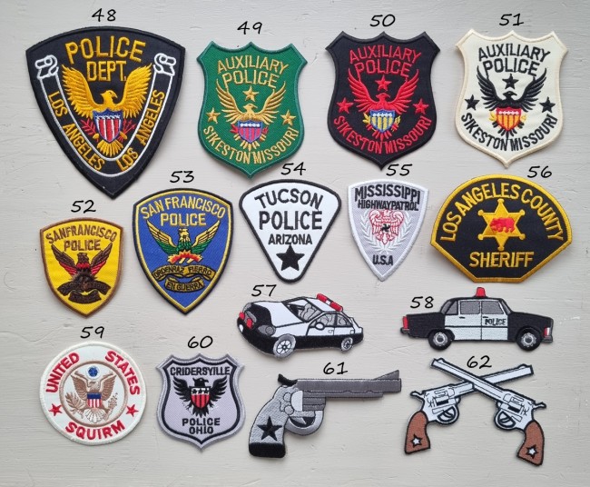 thermocollant police shérif voiture de police pistolet