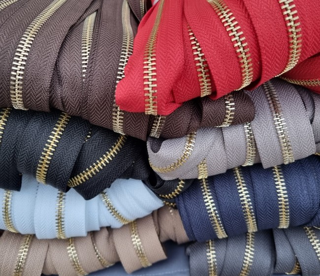 zip métal doré 6 mm