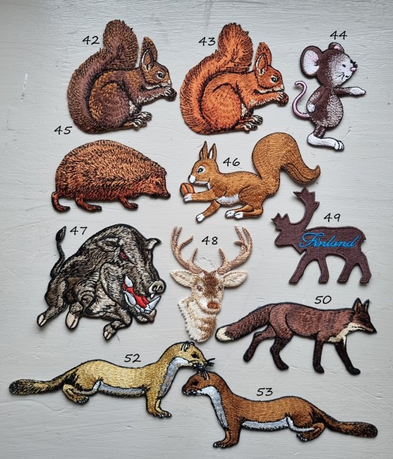 patch écureil souris herisson sanglier renard cerf