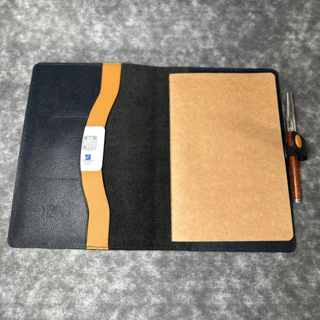 conférencier-en-cuir-artisanale-bleu-camel-par-ydm-artesanato-protège-cahier