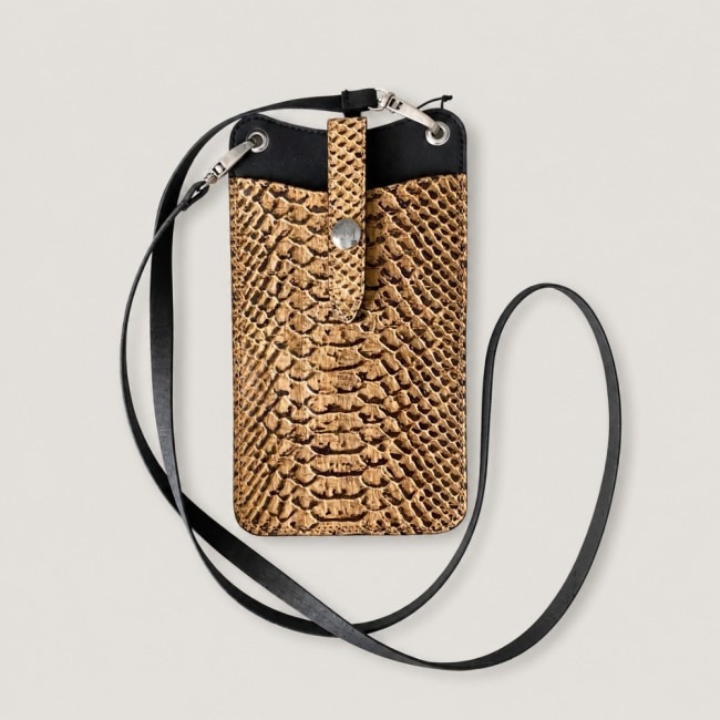 Pochette pour téléphone portable Diane – Liège noir et effet...