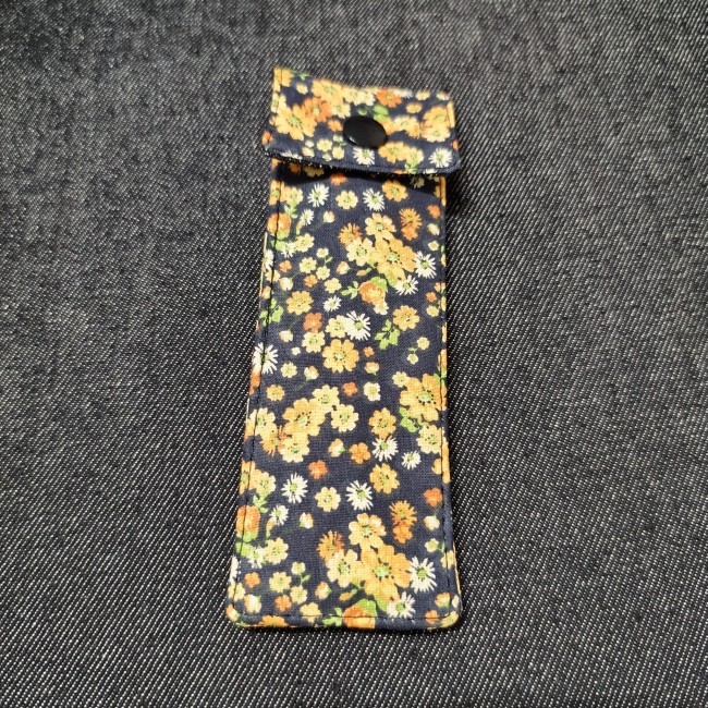 accessoires de papeterie fait mainen tissu - made in france - jéjé lulu trousse fleurie aux couleurs de l'automne