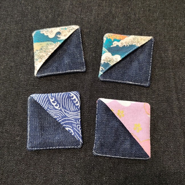 marque pages d'angle en tissu japonais - jéjé lulu