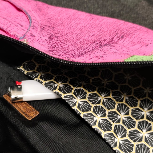 poche sac banane rose et vert fluo 1