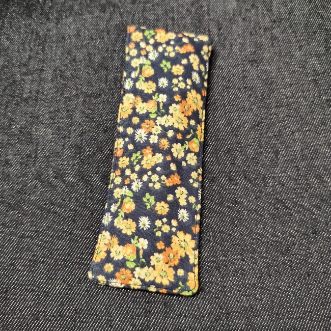 accessoires de papeterie fait mainen tissu - made in france - jéjé lulu trousse fleurie aux couleurs de l'automne