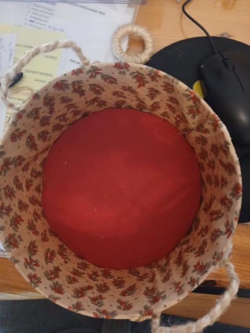 Paniere ronde intérieure fleurie motif automne