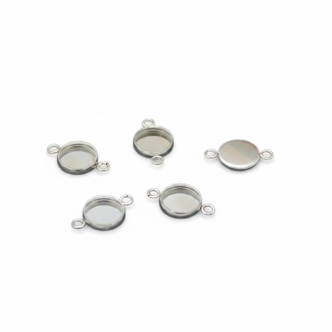 20 supports connecteurs en acier inoxydable pour cabochon de 8 mm