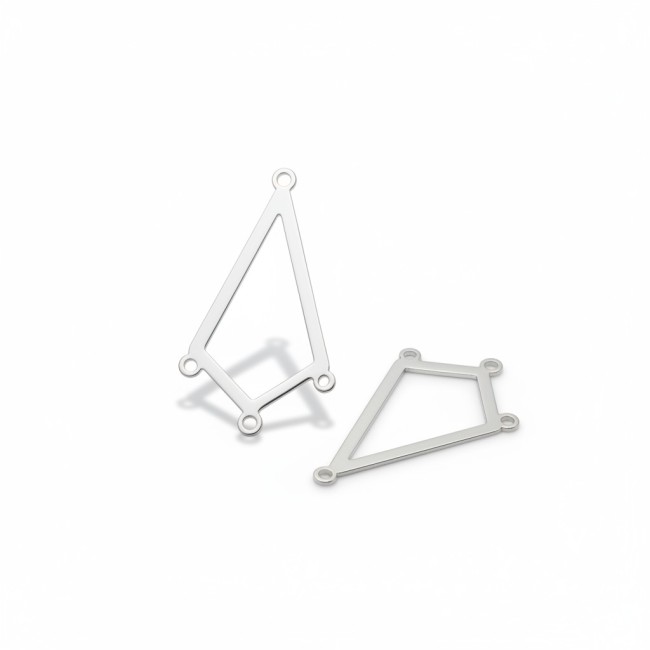 2 connecteurs forme géométrique en acier inoxydable 201, 34 x 20 mm