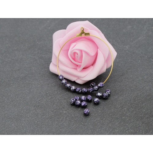 Perles De Verre Bohême Quadro - Lot De 50 - 2 Trous - 6mm - Lilas - Pour Création Bijoux DIY