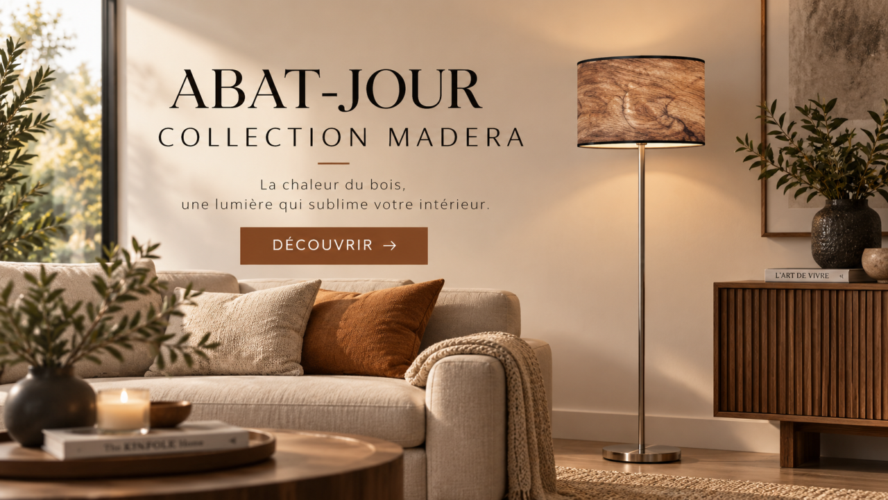 Abat-jour déco effet bois collection Madera