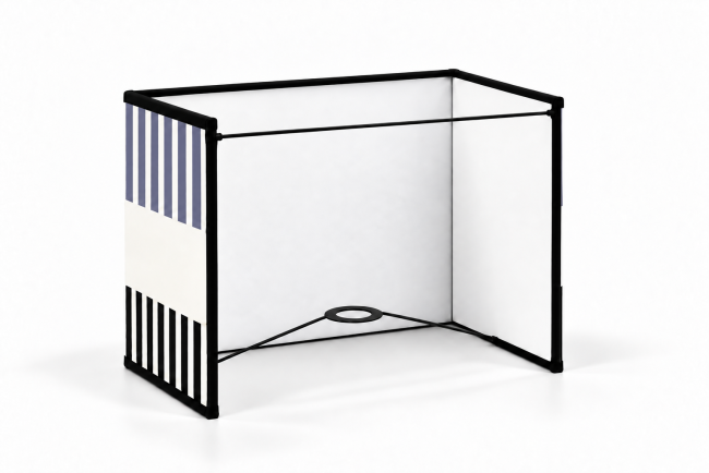 Vue de dos de l’applique murale RIVAGE onyx, intérieur blanc, carcasse noire et bague E27