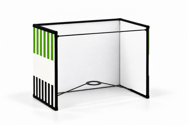 Vue de dos de l’applique murale RIVAGE vert, intérieur blanc, carcasse noire et bague E27