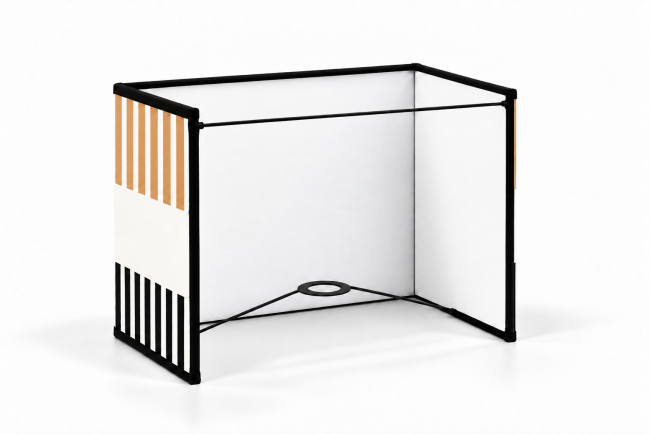 Vue de dos de l’applique murale RIVAGE fauve, intérieur blanc, carcasse noire et bague E27