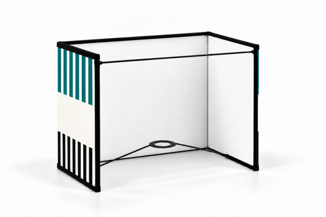 Applique RIVAGE bleu paon – vue de dos | KAUZE LUMINAIRES Vue de dos de l’applique murale RIVAGE bleu paon, intérieur blanc, carcasse noire et bague E27
