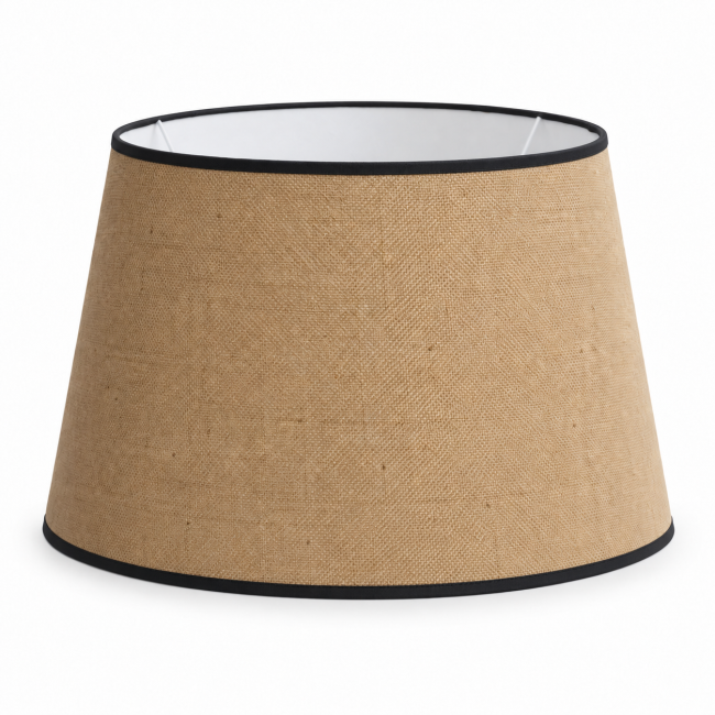 Abat-jour en jute beige forme conique moderne