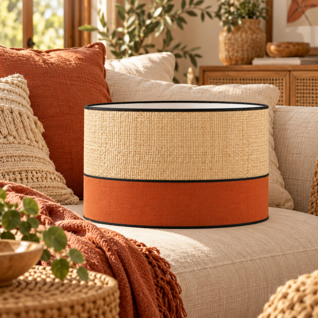 Abat-jour artisanal terracotta pour lampadaire