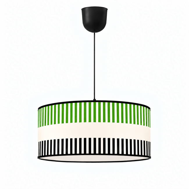 Suspension RIVAGE vert, rayures graphiques et finitions noires
