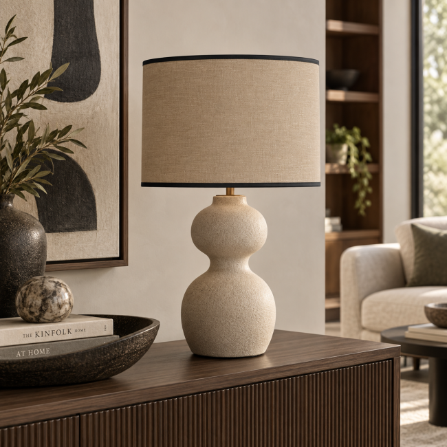 Abat-jour cylindrique beige – KAUZE LUMINAIRES