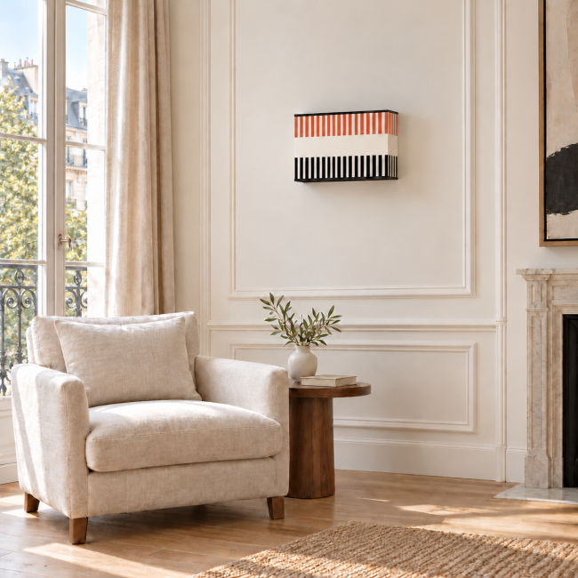 RIVAGE terracotta – ambiance intérieure Applique murale RIVAGE terracotta éteinte en situation dans un intérieur