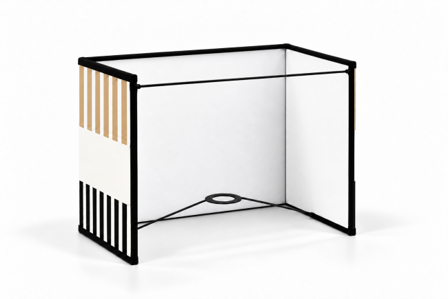 Vue de dos de l’applique murale RIVAGE camel, intérieur blanc, carcasse noire et bague E27