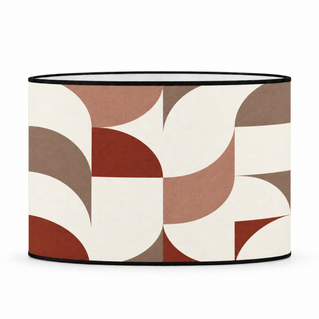 Abat-jour coton imprimé ANDY – Terracotta & beige