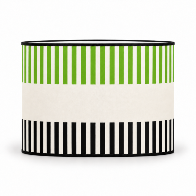 Abat-jour cylindrique RIVAGE vert – motifs vert et noir
