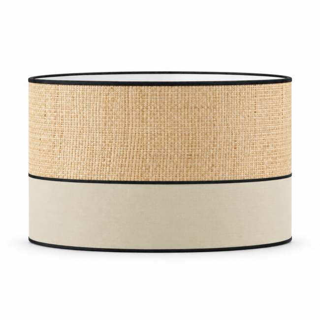 Abat-jour déco beige en raphia et coton