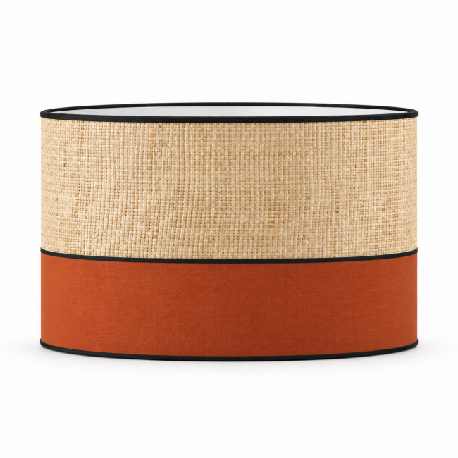 Abat-jour déco terracotta et raphia naturel