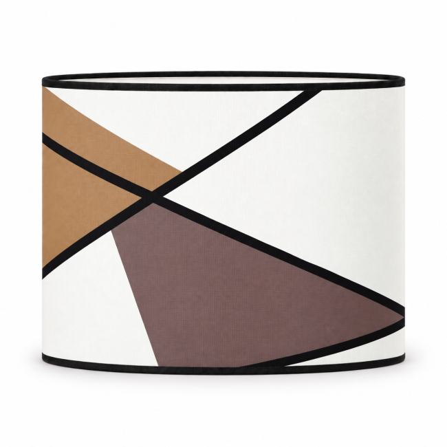 Abat-jour pour pied de lampe et de lampadaire design graphique au tons de couleur marron clair et foncé