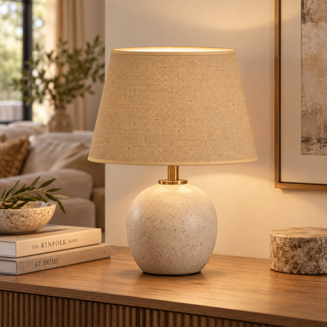 Abat-jour beige naturel sur mesure en jute