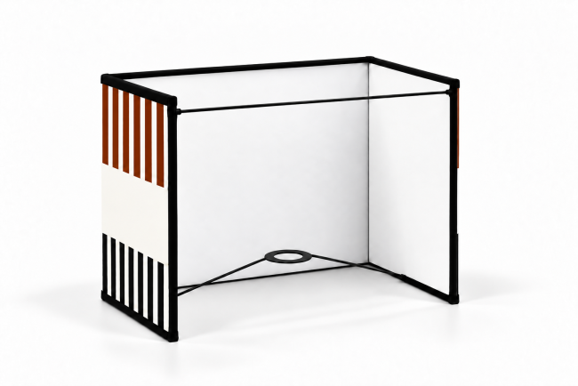 Vue de dos de l’applique murale RIVAGE marron, intérieur blanc, carcasse noire et bague E27