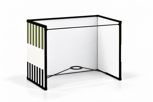 Vue de dos de l’applique murale RIVAGE vert olive, intérieur blanc, carcasse noire et bague E27