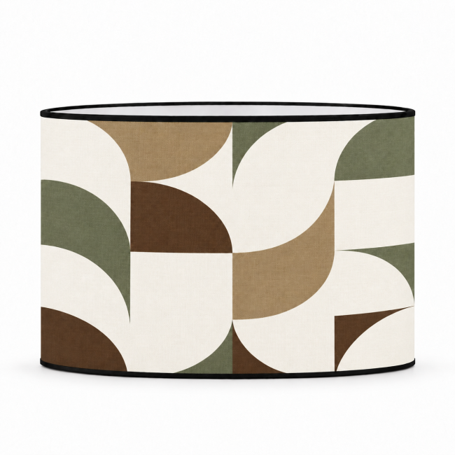 Abat-jour coton imprimé ROCA – Marron & kaki