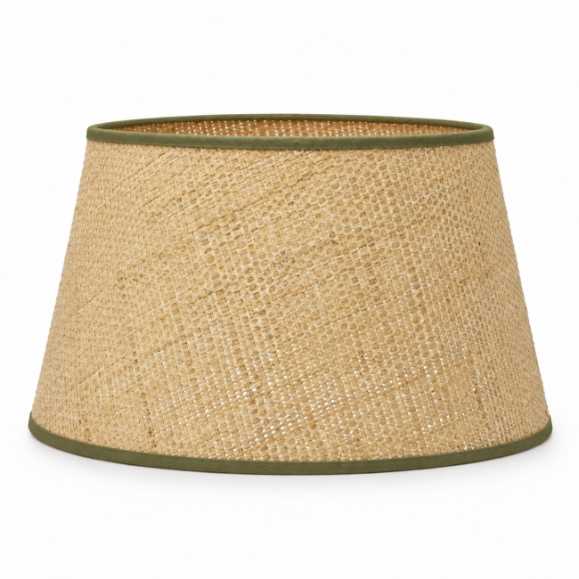 Abat-jour ZOLA en raphia avec bordage ton sur ton
