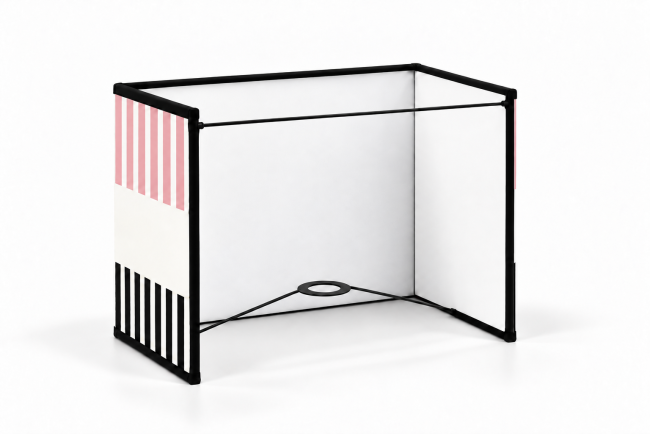 Vue de dos de l’applique murale RIVAGE rose pastel, intérieur blanc, carcasse noire et bague E27