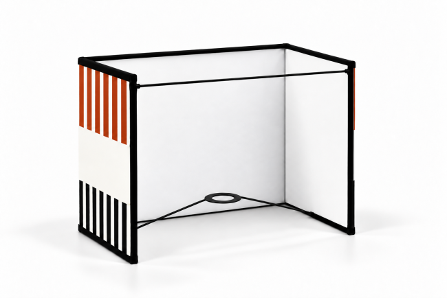 Vue de dos de l’applique murale RIVAGE rouille, intérieur blanc, carcasse noire et bague E27